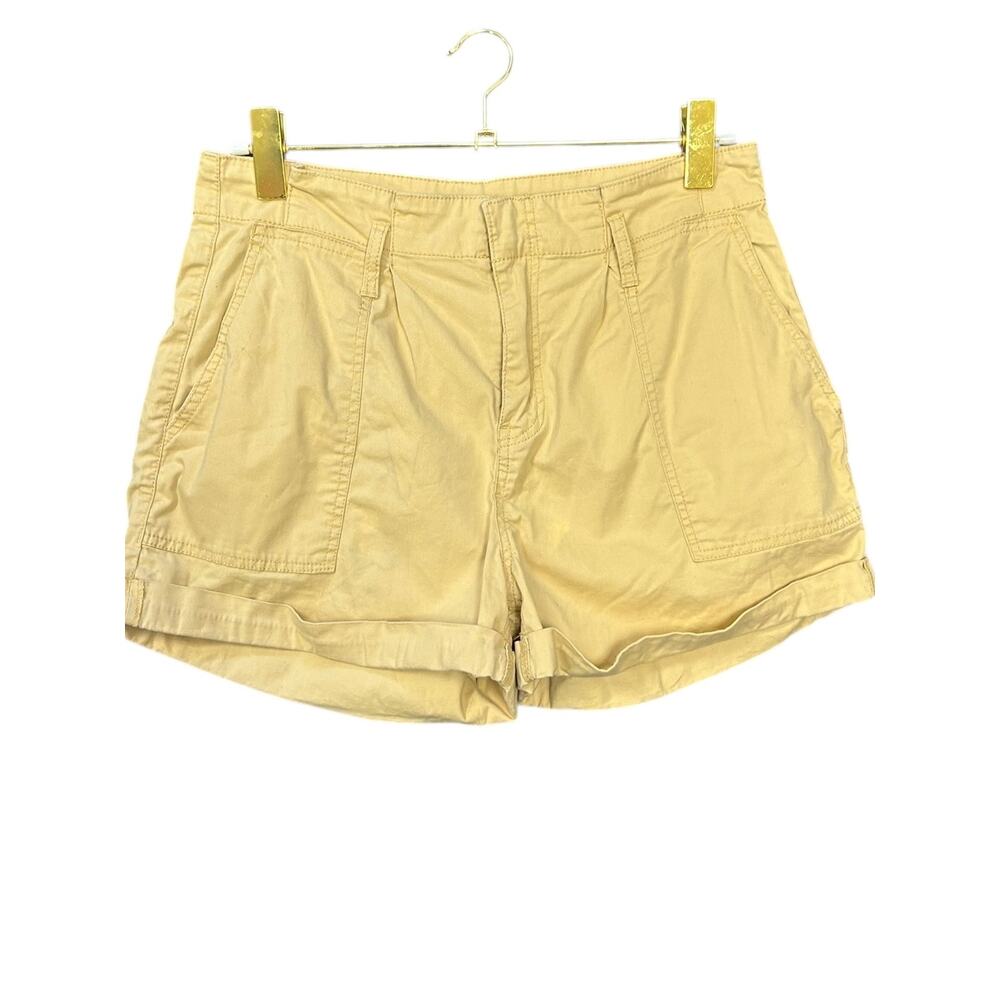 Vanilla Star High Rise Shorts Sz 13 Mustard Yellow Cuffed‎ Pockets Women’s